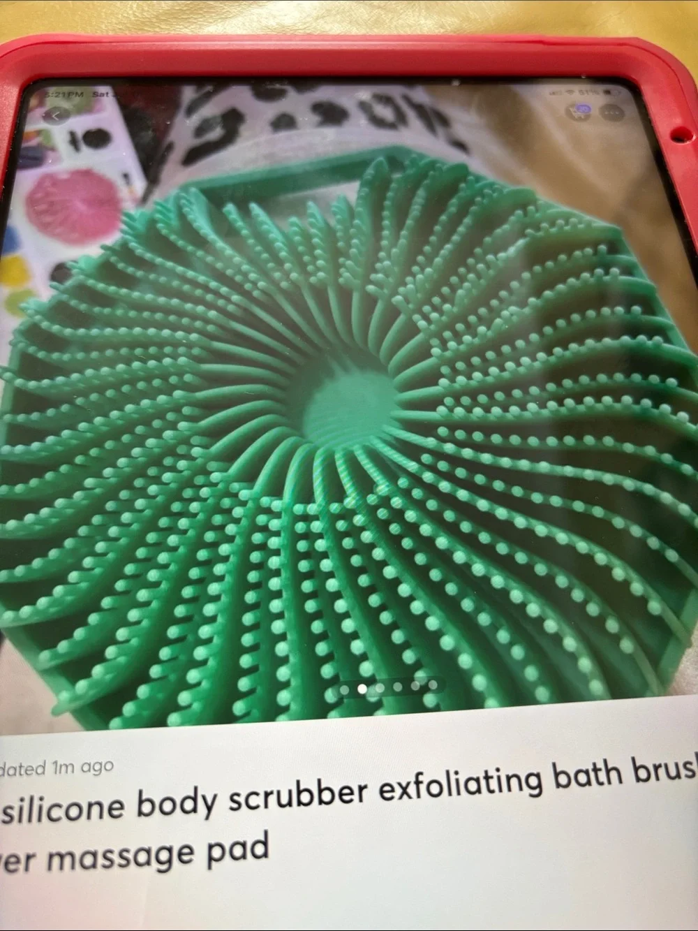 Source Unknown Green Silicone Body Scrubber Exfoliating Massage Pad